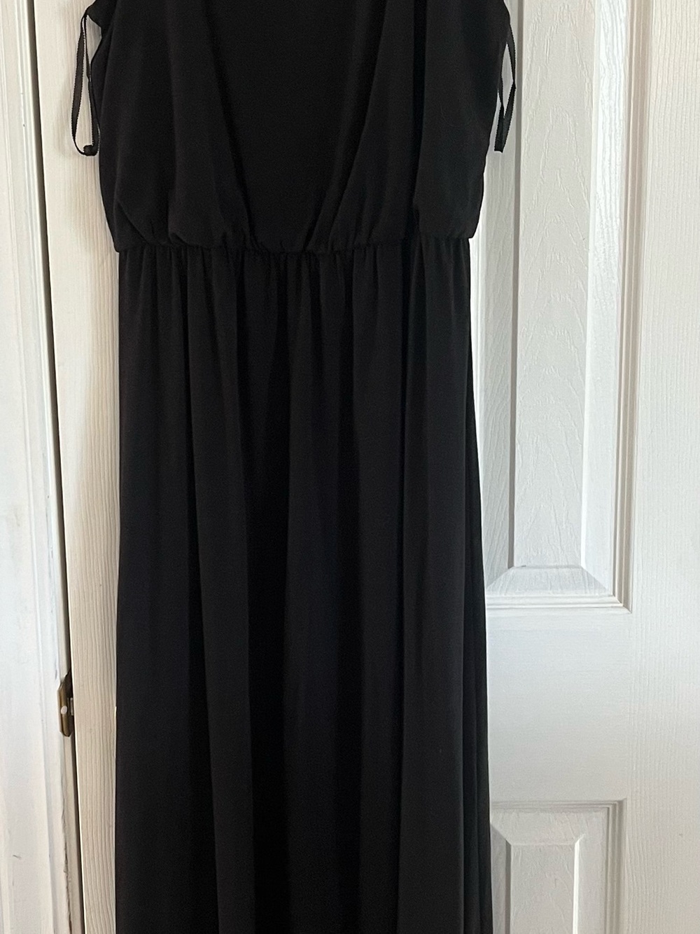 Maurices Black Maxi Dress with Adjustable Shoulder Ties